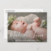 シンプルエレガント写真休日の誕生発表 シーズンポストカード (正面/裏面)