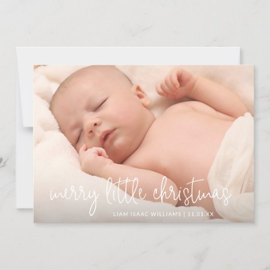 シンプルエレガント写真休日の誕生発表 マグネット招待状 (正面)