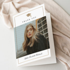 シンプルエレガント写真卒業 サンキューカード