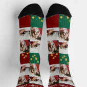 シンプルエレガント写真家族クリスマス ソックス (上部)