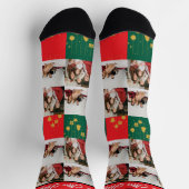 シンプルエレガント写真家族クリスマス ソックス (上部)