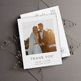 シンプルエレガント写真結婚ありがとう ポストカード
