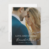 シンプルエレガント写真結婚ありがとう ポストカード (正面/裏面)