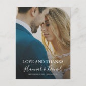 シンプルエレガント写真結婚ありがとう ポストカード (正面)