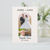 シンプルエレガント写真結婚のサンキューカードのメモ サンキューカード (スタンド正面)