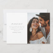 シンプルエレガント写真結婚のサンキューカードWノート サンキューカード (裏面)