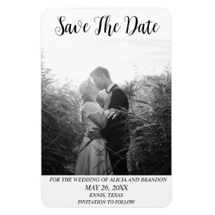 シンプルエレガント写真結婚の黒モダン磁石 マグネット