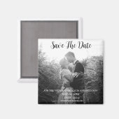 シンプルエレガント写真結婚の黒モダン磁石 マグネット (正面/裏面)