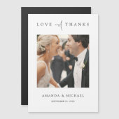 シンプルエレガント写真結婚のThank You Magnet マグネット招待状 (正面/裏面)