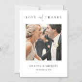 シンプルエレガント写真結婚のThank You Magnet マグネット招待状 (正面)