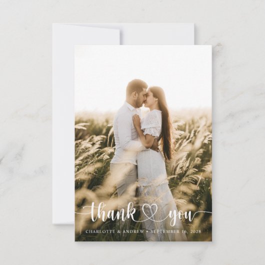 シンプルエレガント写真結婚サンキューカード サンキューカード (正面)