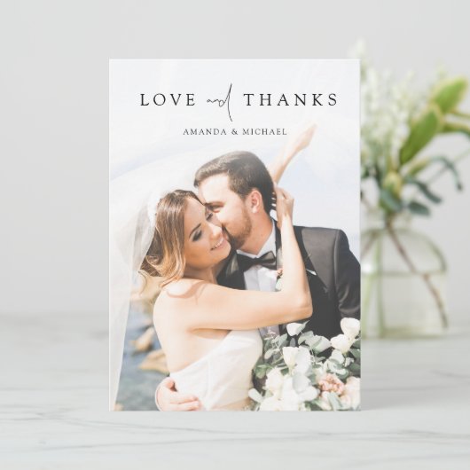 シンプルエレガント写真結婚サンキューカード サンキューカード (スタンド正面)