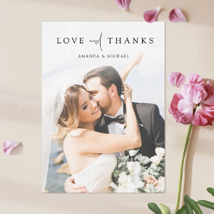 シンプルエレガント写真結婚サンキューカード サンキューカード