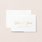 シンプルエレガント写真結婚サンキューカード 箔カード (封筒付き正面)