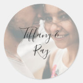 シンプルエレガント写真結婚封筒用シール ラウンドシール (正面)