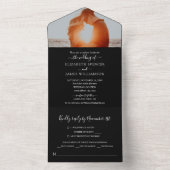 シンプルエレガント写真結婚式RSVP白黒 オールインワン招待状 (内側)