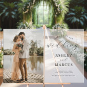 シンプルエレガント写真結婚歓迎フロステッド アクリルサイン