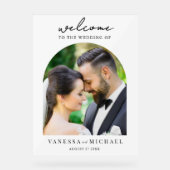 シンプルエレガント写真結婚歓迎 アクリルサイン (正面)