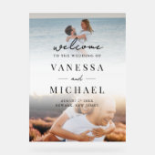 シンプルエレガント写真結婚歓迎 アクリルサイン (正面)