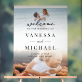 シンプルエレガント写真結婚歓迎 アクリルサイン (ニュートラル)