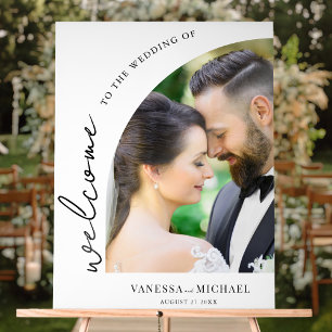 シンプルエレガント写真結婚歓迎 アクリルサイン