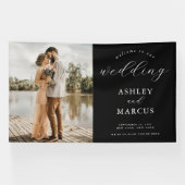 シンプルエレガント写真結婚歓迎 横断幕 (横)