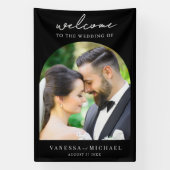 シンプルエレガント写真結婚歓迎 横断幕 (縦)
