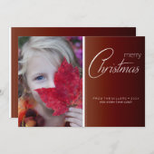 シンプルエレガント写真編集可能ホリデー シーズンカード (正面/裏面)