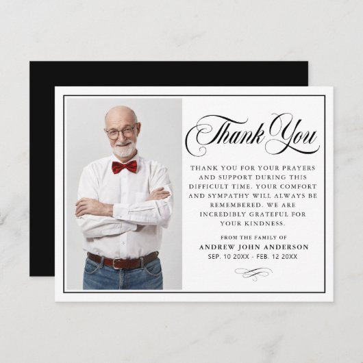 シンプルエレガント写真葬 サンキューカード (正面/裏面)
