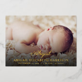 シンプルエレガント写真金箔誕生発表 箔シーズンカード (正面)