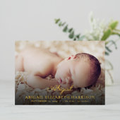 シンプルエレガント写真金箔誕生発表 箔シーズンカード (立ち正面)