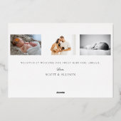 シンプルエレガント写真金箔誕生発表 箔シーズンカード (裏面)