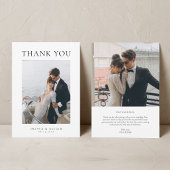 シンプルエレガント写真Wノート結婚の サンキューカード