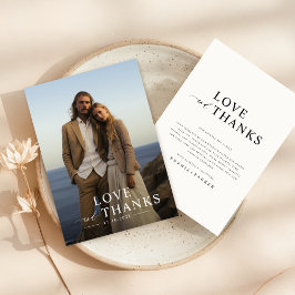 シンプルエレガント写結婚真 サンキューカード