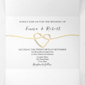 シンプルエレガント写結婚真 三つ折り招待状 (内部中)