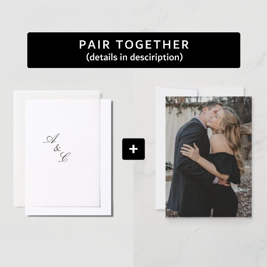 シンプルエレガント写結婚真 招待状