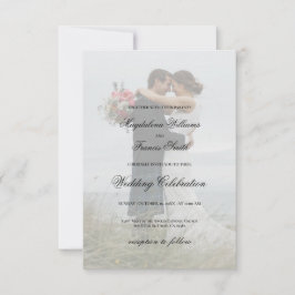 シンプルエレガント写結婚真 招待状