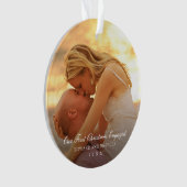 シンプルエレガント初めてのクリスマス婚約した オーナメント (正面)