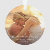 シンプルエレガント初めてのクリスマス婚約した オーナメント (裏面)
