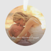 シンプルエレガント初めてのクリスマス婚約した オーナメント (正面)