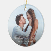 シンプルエレガント初めてのクリスマス婚約した セラミックオーナメント (左)