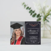 シンプルエレガント卒業写真招待状 インビテーションポストカード (スタンド正面)