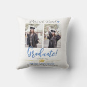 シンプルエレガント卒業式金ゴールドのCAP感謝していスクリプト クッション (裏面)