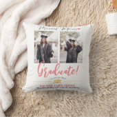 シンプルエレガント卒業式金ゴールドのCAP感謝していスクリプト クッション (ブランケット)