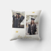 シンプルエレガント卒業式金ゴールドのCAP感謝していスクリプト クッション (裏面)