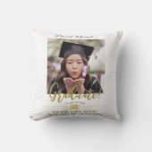 シンプルエレガント卒業式金ゴールドのCAP感謝していスクリプト クッション (正面)