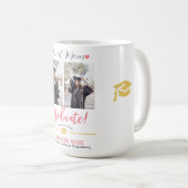 シンプルエレガント卒業式金ゴールドのCAP感謝していスクリプト コーヒーマグカップ (正面右)