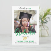 シンプルエレガント卒業式金ゴールドのCAP感謝していスクリプト サンキューカード (スタンド正面)