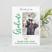 シンプルエレガント卒業式金ゴールドのCAP感謝していスクリプト サンキューカード (スタンド正面)