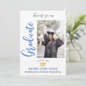 シンプルエレガント卒業式金ゴールドのCAP感謝していスクリプト サンキューカード (スタンド正面)